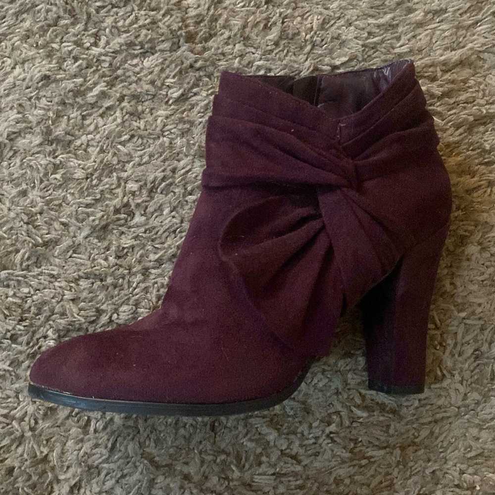 Eggplant sued booties